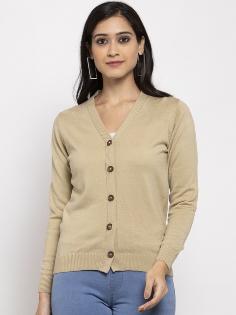 

Kalt Women Beige Solid Cardigan