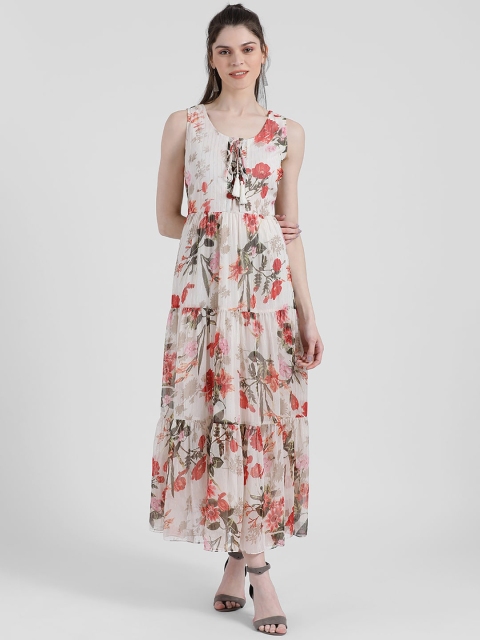 

Zink London Women Beige Printed Maxi Dress