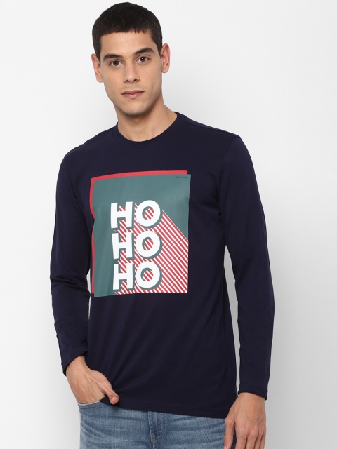 

Allen Solly Men Navy Blue Printed Round Neck T-shirt