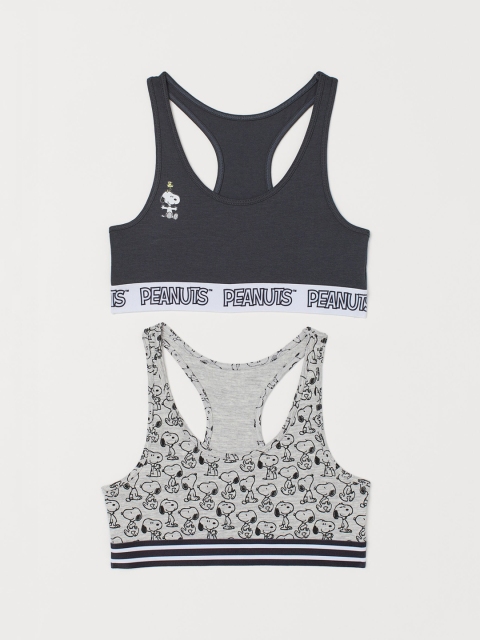 

H&M Girls Black & Grey 2 Pack Tops