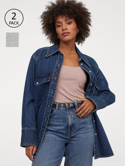 

H&M Women MAMA 2-pack nursing tops, Grey