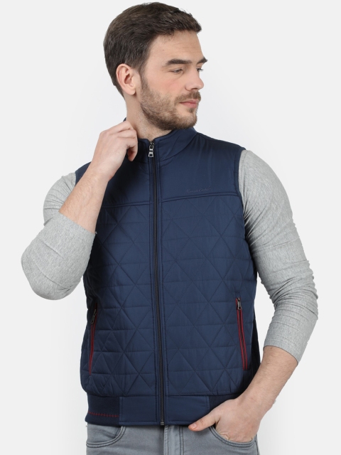 

Monte Carlo Men Blue Striped Quilted Jacket