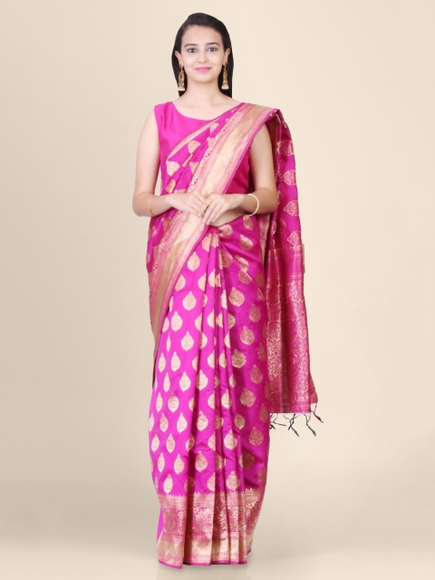 

Hastakala Pink Jute Silk Woven Design Handloom Banarasi Saree