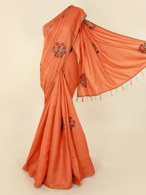 

Pothys Coral Embroidered Pure Cotton Saree
