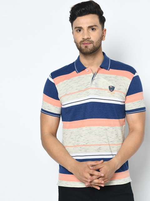 

Duke Men Orange Solid Polo Collar T-shirt