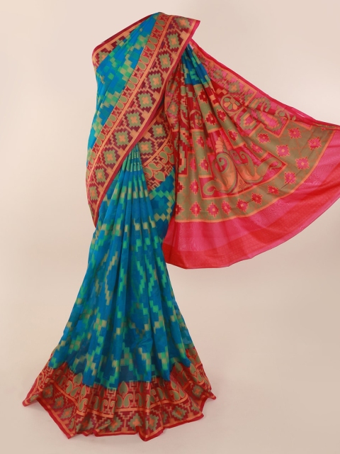 

Pothys Multicoloured Printed Supernet Saree, Multi