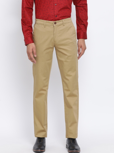 

Turtle Men Khaki Slim Fit Self Design Regular Trousers