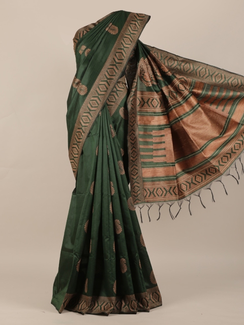 

Pothys Green Woven Design Jute Silk Saree
