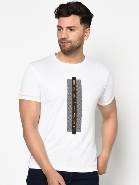 

Duke Men White & Black Printed Round Neck T-shirt
