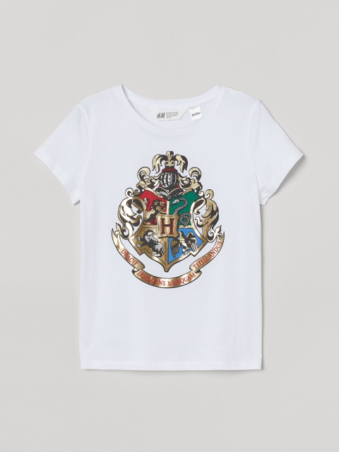 

H&M Girls White Harry Potter Printed Jersey Top
