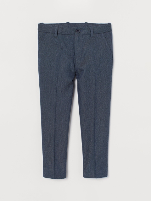 

H&M Boys Navy Blue Solid Slim Fit Suit Trousers