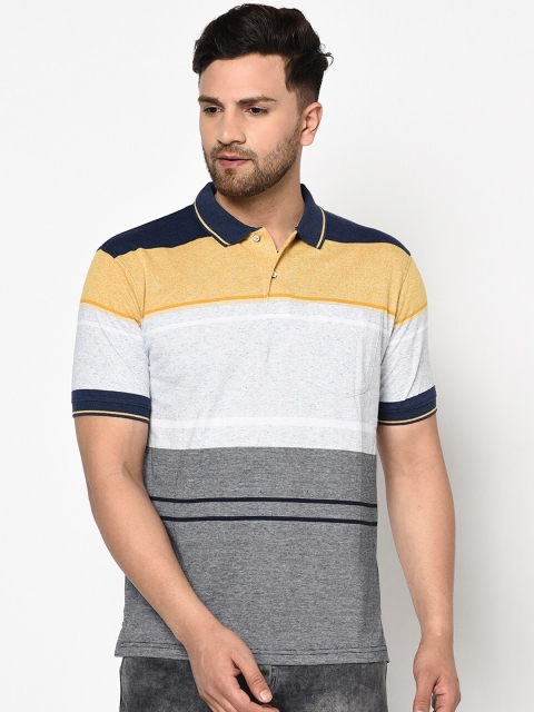 

Duke Men Multicoloured Colourblocked Polo Collar T-shirt, Multi