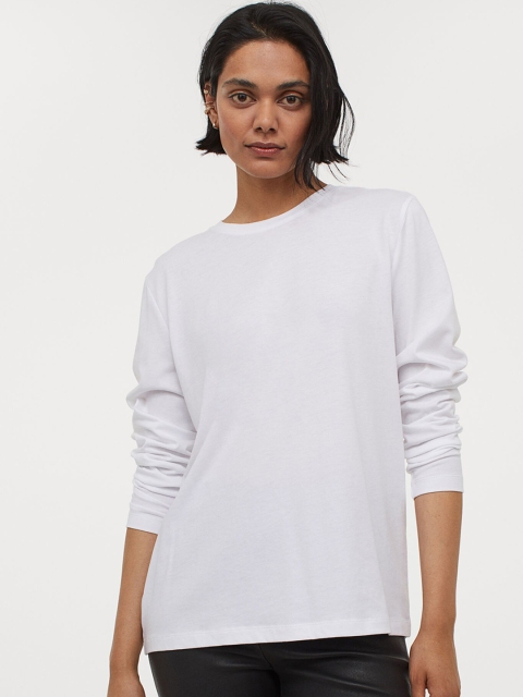 

H&M Women Long-sleeved jersey top, White
