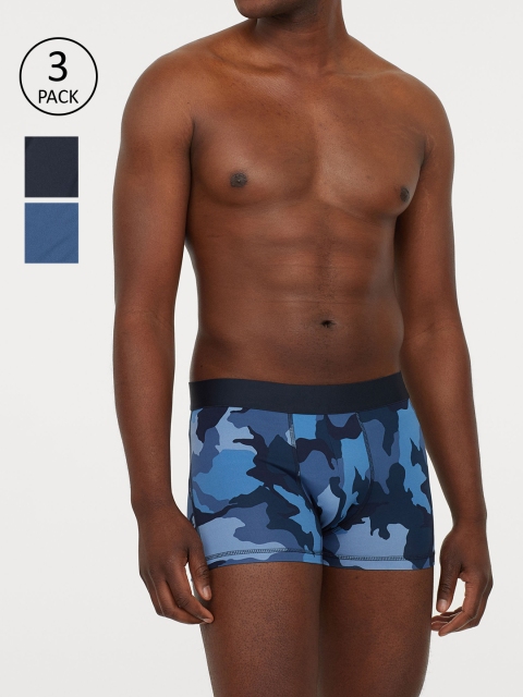 

H&M Men Blue Printed 3-Pack Coolmax Short Trunks 0874169003