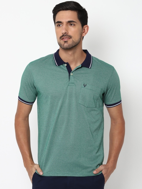 

Allen Solly Men Green Solid Polo Collar T-shirt