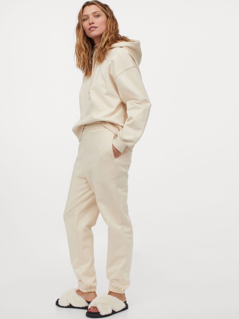 

H&M Women Cream Cotton Sweatpants