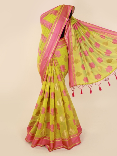 

Pothys Green & Pink Cotton Blend Woven Design Saree