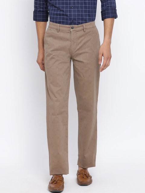 

Turtle Men Brown Slim Fit Checked Regular Trousers