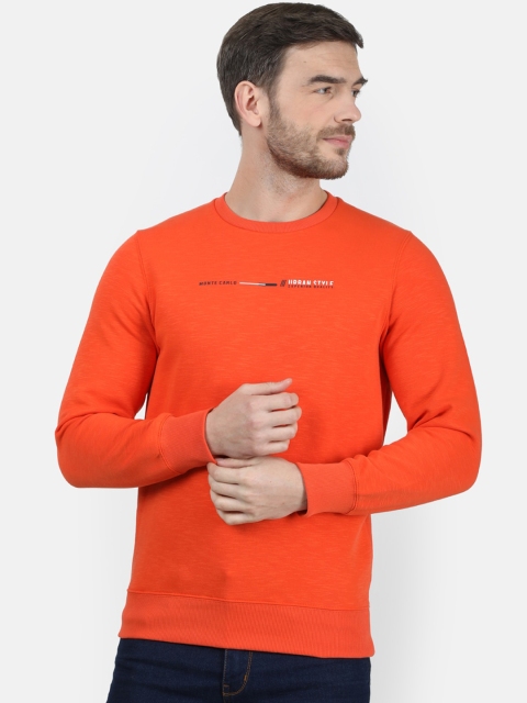 Monte Carlo Men Orange Solid Sweatshirt