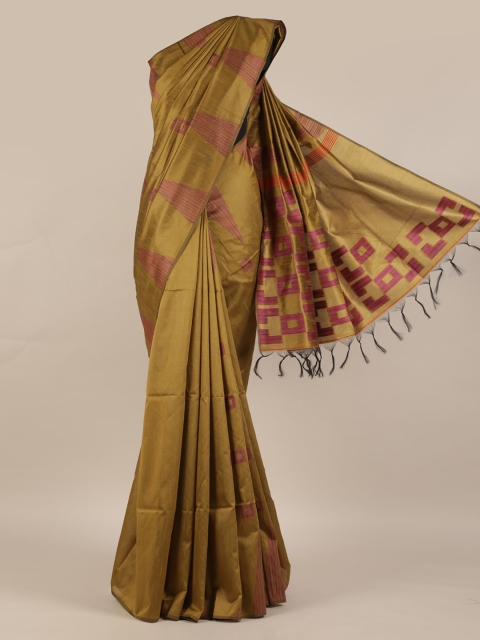

Pothys Olive Green Woven Design Jute Silk Saree