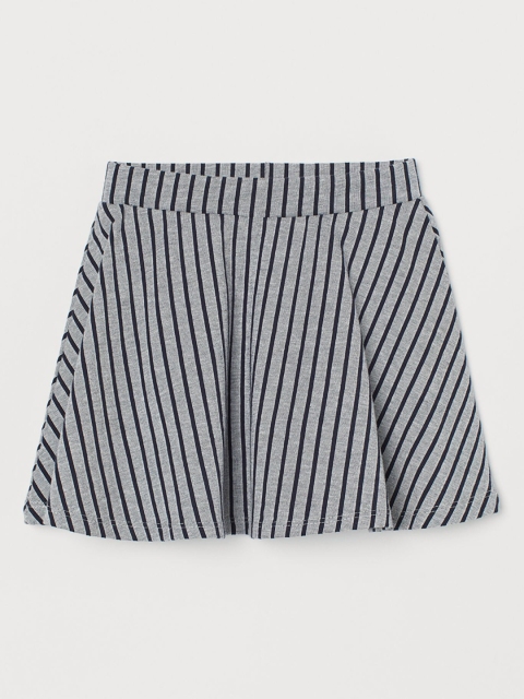 

H&M Girls Grey Bell-Shaped Cotton Skirt