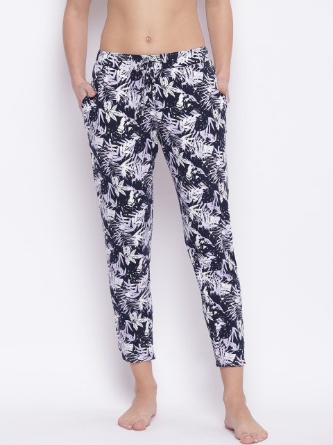 

Enamor Women Navy Blue Lavender Relaxed Fit Shop in Pyjama Lounge Pants