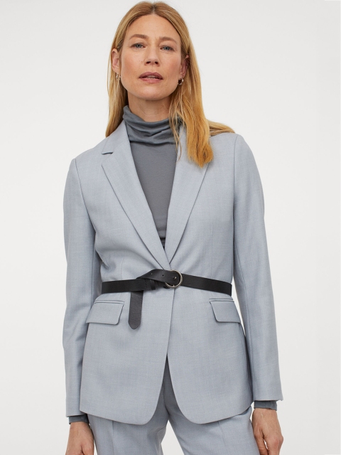 

H&M Women Blue Solid Jacket