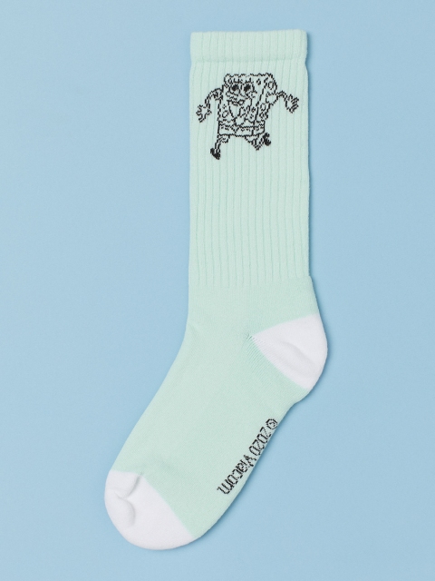 

H&M Women Green & Black Patterned Jacquard-Knit Socks
