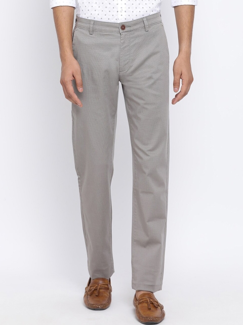

Turtle Men Grey Slim Fit Self Design Regular Trousers