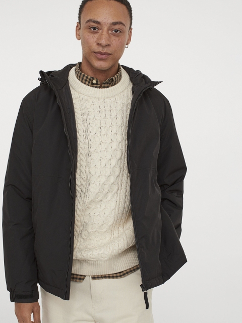 

H&M Men Black Solid Water-Repellent Jacket