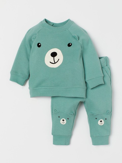 

H&M Unisex Kids Green & White 2-Piece Set