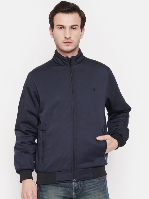 

Okane Men Navy Blue Solid Bomber