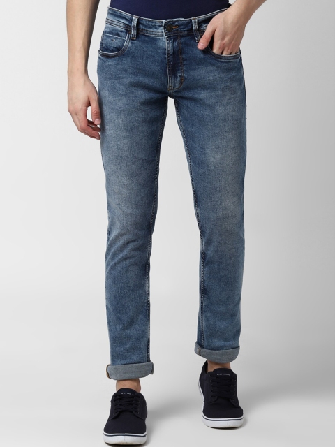 Peter England Casuals Men Blue Skinny Fit Mid-Rise Clean Look Jeans