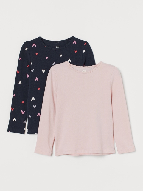 

H&M Girls Black & Pink 2 Pack Long Sleeved Tops