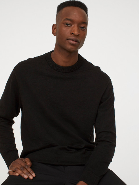 

H&M Black Slub-Knit Jumper