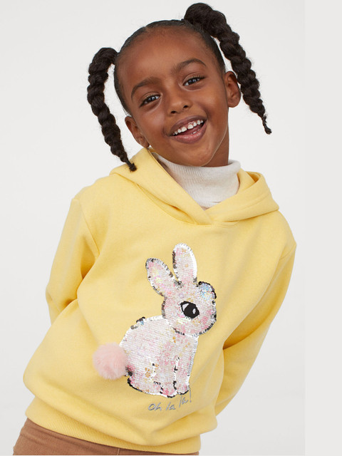 

H&M Girls Yellow Motif-Detail Hoodie