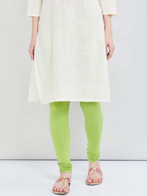 

max Women Green Solid Churidar