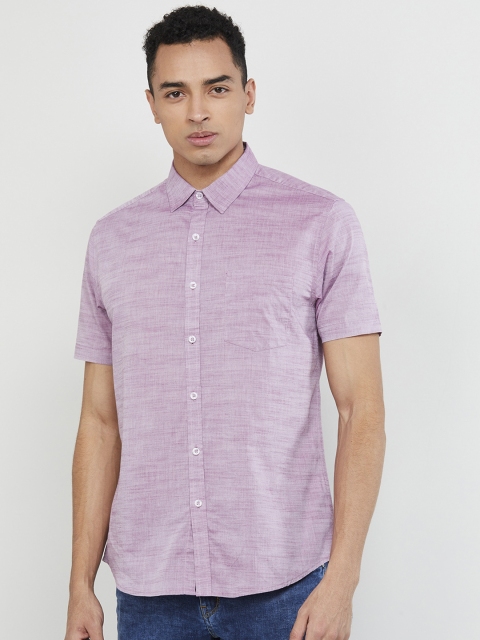 

max Men Purple Slim Fit Self Design Casual Shirt