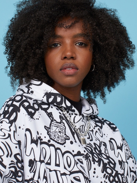 

H&M Women White Oversized Hoodie