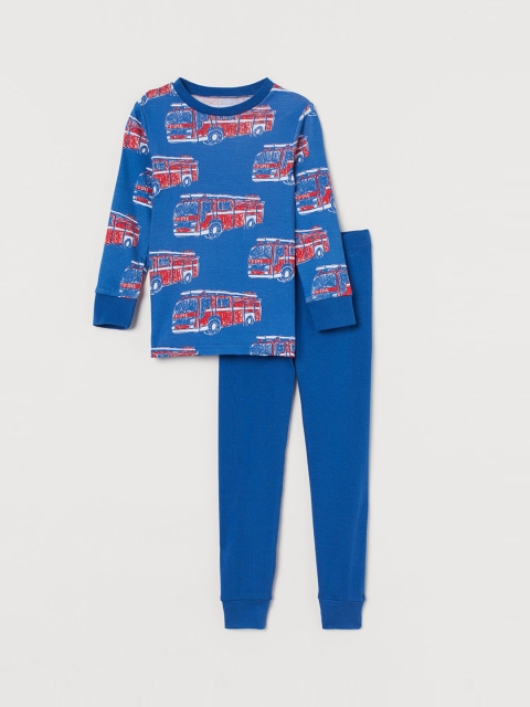 

H&M Boys Navy Blue Printed Jersey Pyjamas