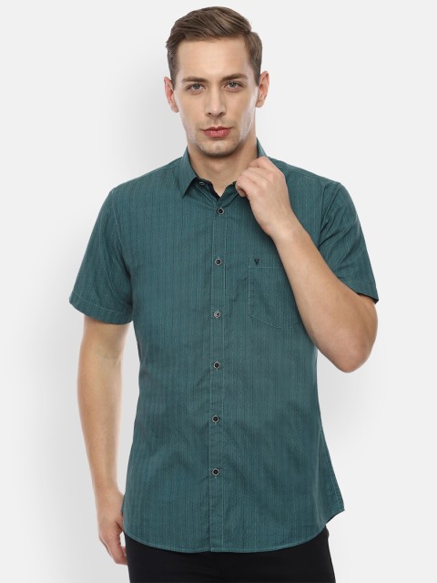 

Van Heusen Sport Men Green Slim Fit Striped Casual Shirt