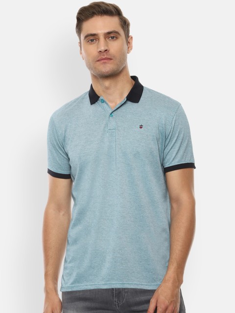 

Louis Philippe Sport Men Blue Solid Polo Collar Pure Cotton T-shirt