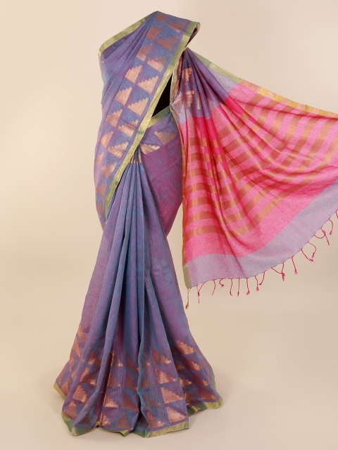 

Pothys Lavender Solid Pure Linen Saree