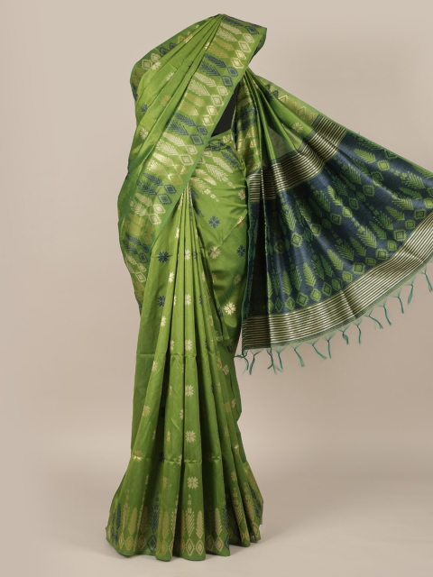 

Pothys Green Woven Design Jute Silk Saree