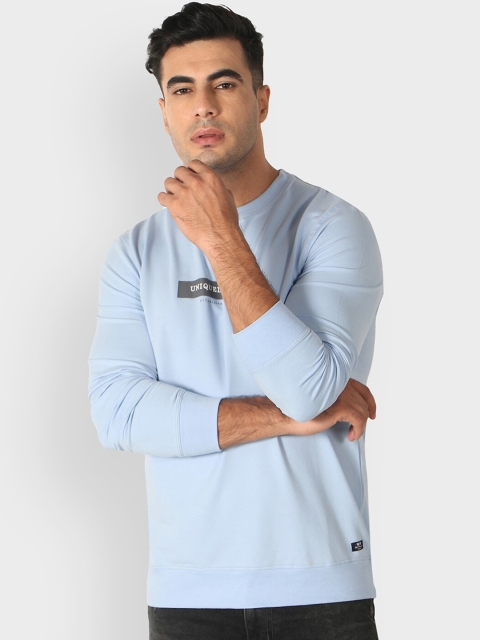 

Octave Men Blue Printed Round Neck T-shirt