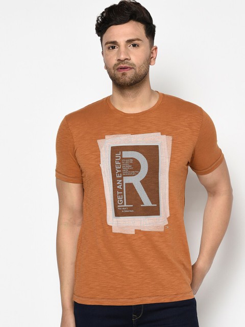 

Duke Men Yellow Printed Round Neck T-shirt