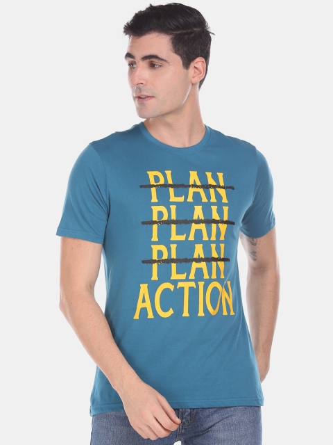 

Colt Men Blue Printed Round Neck T-shirt