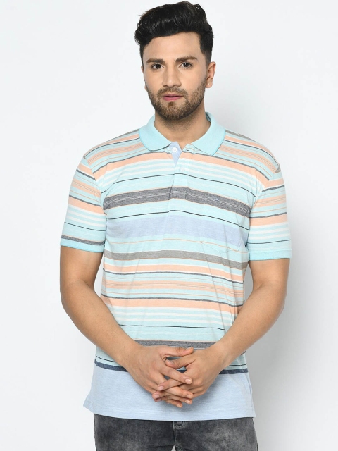

Duke Men Blue Solid Polo Collar T-shirt