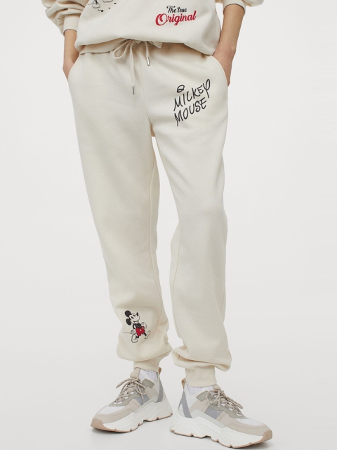 

H&M Women White Printed Joggers