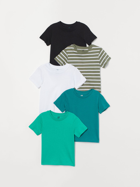 

H&M Boys 5-Pack Cotton T-shirts, White